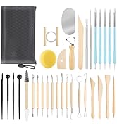 UUSYCUN 34PCS Clay Sculpting Tools, Pottery &amp; Clay Modeling Tools, Ceramics Polymer Tools Set wit...