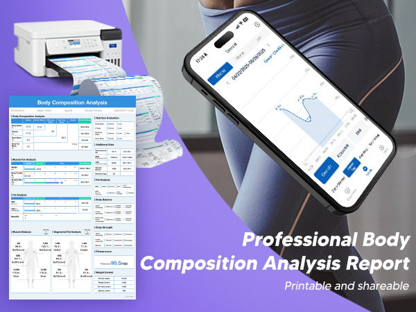 Professional Body Composition Analysis Report Printable and shareable