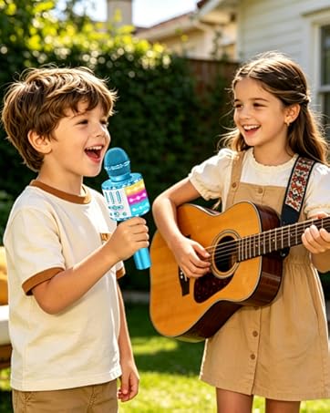 Toddler Echo Microphone, Colorful Flashing Light Toy Mic for Kids