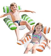Pool Floats Kids, Meegoo 2 Pack Water Hammock 3 Tubes Pool Lounge Chairs Floaties Inflatable Beac...