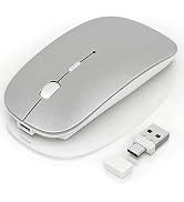 Gizdot Wireless Mouse for Laptop/MacBook Air/Pro &amp; iPad, Mouse Jiggler Mode Bluetooth 5.2/2.4G Re...