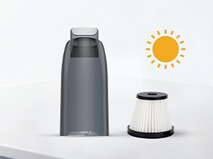 Place the HEPA filter and integrated dustbin in a cool, shaded area to air dry.