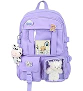 Stylifeo Kawaii Backpack with Cute Bear Plush Kawaii Pin Accessories Large Capacity Aesthetic Sch...