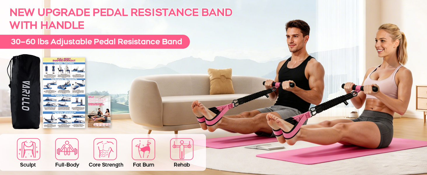 pedal resistance band with handle