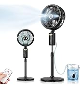 Ausic Outdoor Misting Fan for Patio, 30000mAh Rechargeable Battery Powered Cordless Pedestal Fan,...