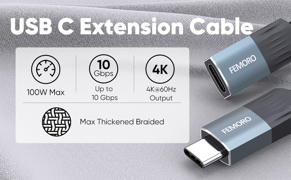 USB C Extension Cable 