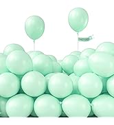 PartyWoo Green Balloons, 50 pcs 5 Inch Pastel Mint Green Balloons, Latex Balloons for Balloon Gar...