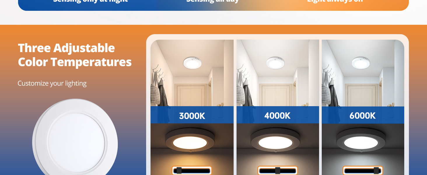 Motion Sensor Ceiling Light Wired