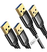 AINOPE USB to USB Cable, 3.3FT*2Pack USB 3.0 A to A Male to Male Cable [Never Rupture] Double End...