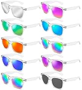 Pibupibu Wholesale Black/Clear Frame Party Sunglasses Bulk, Retro 80s 90s Mirror Neon Sunglasses ...