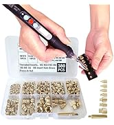 3DZWMAN Heat Set Insert Tools kit Brass Nuts 3D Printing 60W Digital Soldering Iron and 380 Pcs K...