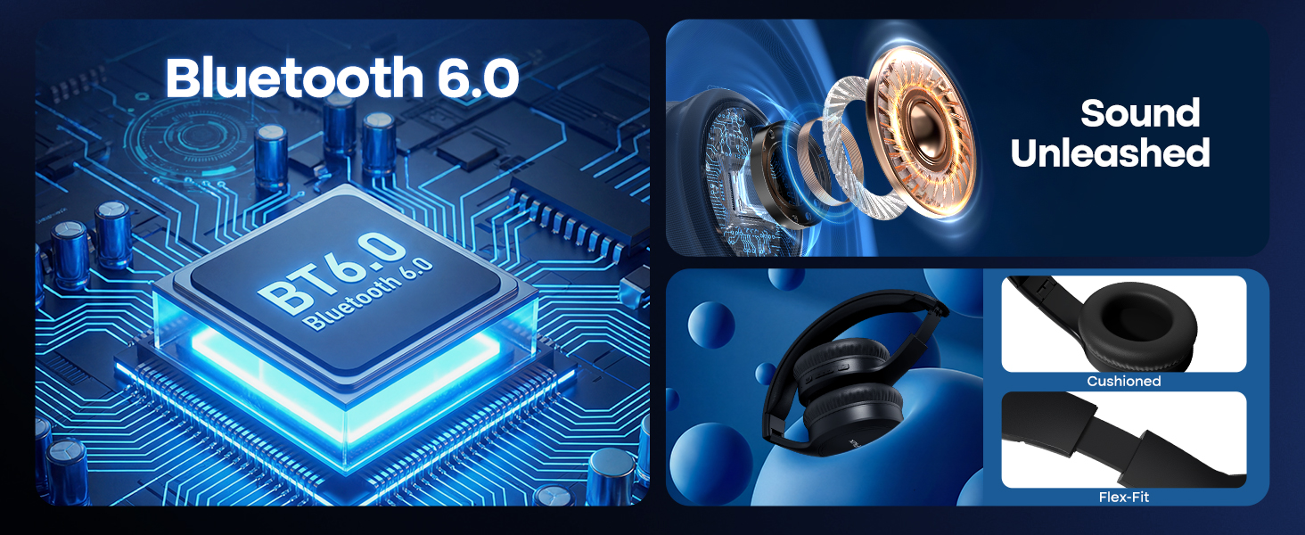 wireless bluetooth headphones Bluetooth 6.0