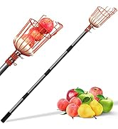 Walensee 8FT Fruit Picker, Adjustable Fruits Picker Tool with Lightweight Stainless Steel Pole an...