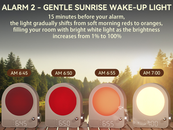 gentle sunrise alarm clock with wake up light