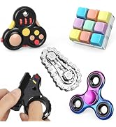 5PCS Fidget Toys Adults Set, Sensory Pack with Fidget Slider Figette Cube Pad Finger Bike Chain f...