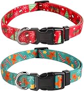 [ 2 Pieces ] Christmas Dog Collars for Small Dogs Cute Patterns for XS Small Medium Pet Girl Boy ...