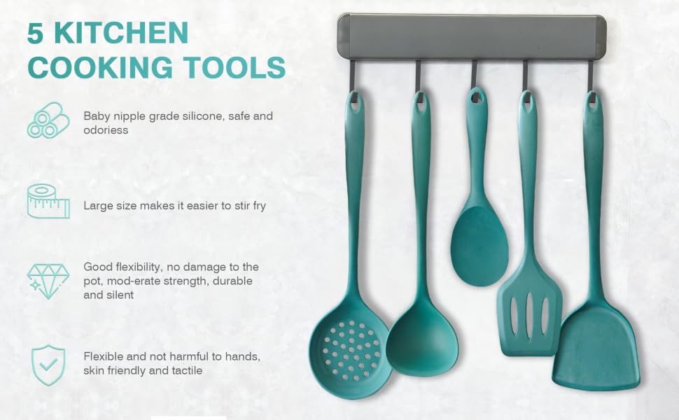 Silicone Kitchen Cooking Utensil Set