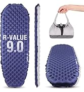 TOBTOS Camping Sleeping Pad with 9.0 R-Value, 4" Thick Inflatable Camping Mattress for All Season...