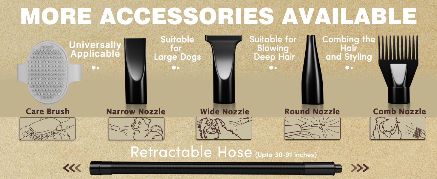 Blanlody Dog Dryer Pet Hair Blower High Velocity for Grooming