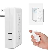 RGBZONE Smart Plug-in Dimmer for Lamps, 2.4GHz Wireless Remote Control Outlet, Dual Outlets Compa...