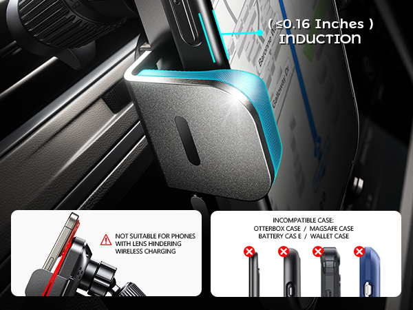 Not designed for Otterbox phone cases and metal cases