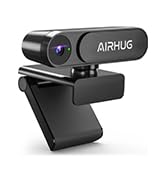 AIRHUG Webcam - Video Conferencing Streaming Recording - Plug & Play USB Web cam with Privacy Cov...