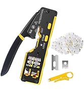 RJ45 Crimp Tool Pass Through Cat5e Cat6 Ethernet Crimping Tool All-in-one Crimper Cable Stripper ...