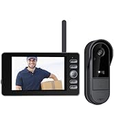 Winnes Wireless Doorbell Camera No Subscription with Screen 4.3'' Video Door Bell with 170 ° Angl...