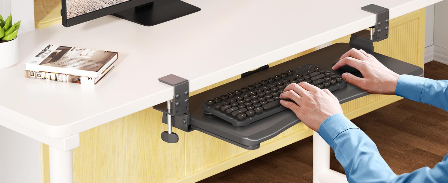 under desk keyboard tray slide out