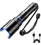 SHiLiPAi Scuba Diving Flashlight Dive Torch,High Lumens Rechargeable LED Flashlight, Underwater S...