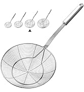YFWOOD 7 Inch Spider Strainer Skimmer, Reinforced Double Coil Wire Skimmer with Large Handle Soli...