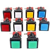 EG Starts 10x Arcade Square Shape LED Illuminated Push Button with Micro Switch for Arcade Machin...