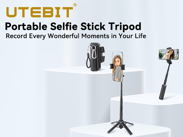 UTEBIT 18" Selfie Stick with Wireless Remote