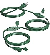 Suraielec 25 FT Outdoor Extension Cord with Multiple Outlets, 3 Outlet Multi Plug Power Cord, 16/...