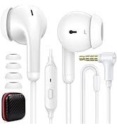 3.5mm Wired Earbud In-Ear Headphone with Mic for Steam Deck Chromebook School Computer PC Noise C...