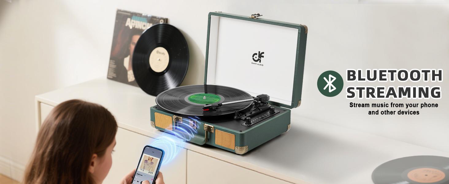 record player green