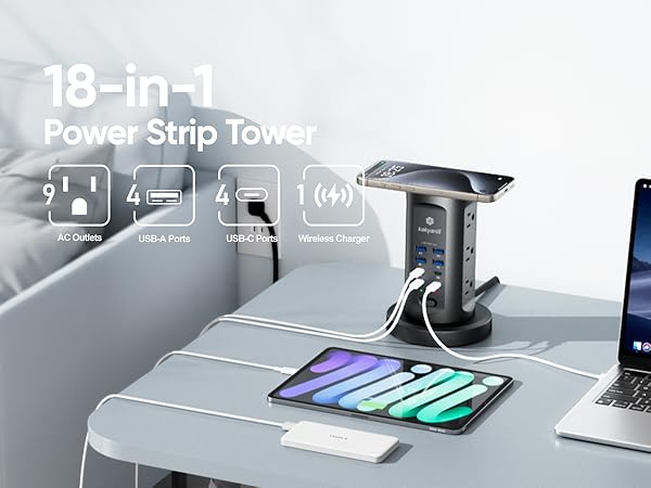 18-in-1 Power Strip Tower