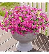 Artificial Fake Outdoor Plants Flowers for Spring Summer Decoration, 12 Bundles Faux Silk Morning...