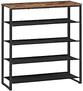 HOOBRO Shoe Rack, 5 Tier Shoe Storage Organizer with 4 Oxford Fabric Shelves and Top Panel, Holds...