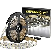 SUPERNIGHT LED Light Strip White, 6000K Daylight White Lights 16.4 Ft 300leds 60leds/m 5050 SMD F...