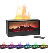 Flame Oil Diffuser, Fireplace Flame Humidifier,150ml Aromatherapy Diffuser, Cool Mist Flame Diffu...