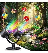 Toodour LED Projector Lights Indoor Outdoor, Double Head Dynamic Wall Lights Projector with Timer...
