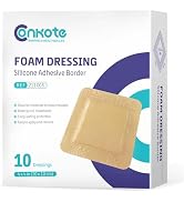 Conkote Silicone Adhesive Foam Dressings 4'' X 4'', Waterproof Bandages for Wound Care, Box of 10...
