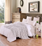 Flannel Fleece Star Throw Blanket Grey