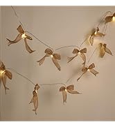 Clearzen Burlap Bow String Lights - 6.9Ft 10 Led Decorations Lights Battery Operated Fairy String...
