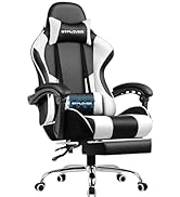 GTPLAYER Gaming Chair, Computer Chair with Footrest and Lumbar Support, Height Adjustable Game Ch...