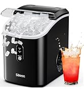 Silonn Nugget Ice Makers Countertop, Chewable Pellet Ice Machine with Self Cleaning Function, Por...