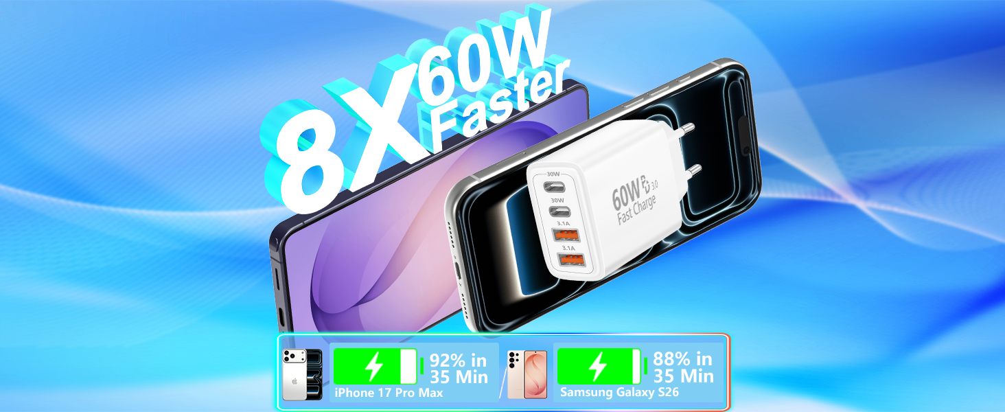 8X 60W fast Charger