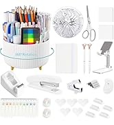 Office Supplies,Desk Accessories,with Stapler, Tape Dispenser,Desk Organizer,Folding Phone Holder...