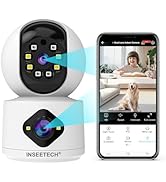 INSEETECH 5MP Dual Lens Security Camera, 2.4GHz WiFi Indoor Camera, PTZ Security Camera for Baby ...